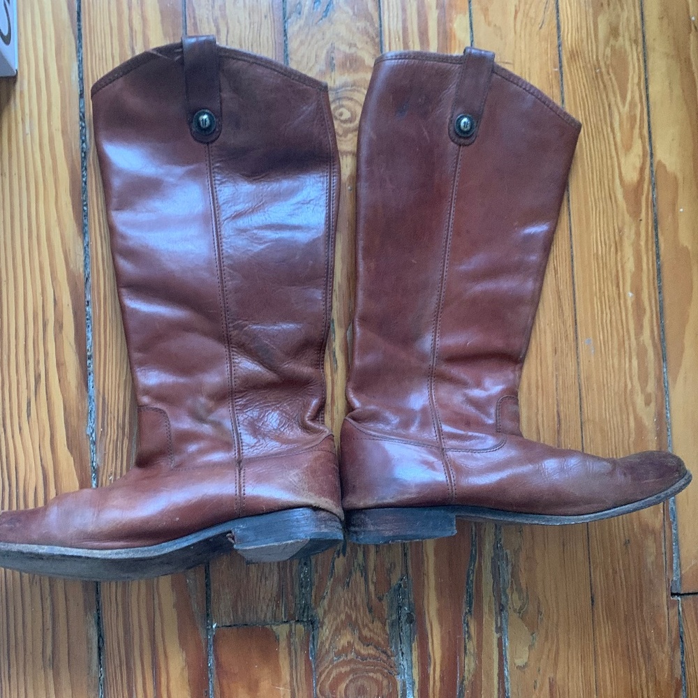 Frye Riding Boots (Style: Melissa Button 2; Color: Mahogany; Size: 9)